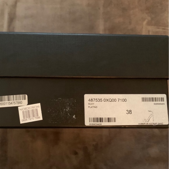 SAINT LAURENT AMBER 85 PLATINO GOLD LEARHER STRAP HEEL SANDAL PUMP 38 - Picture 6 of 6